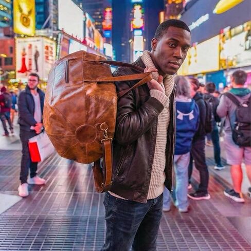 Handmade World Leather Duffle Gym Sports Bag For Men Women 'The GoalGear' Carry all Luggage Hold all Travel Overnighter Weekender Bag (With Strap) in Saudi Arabia