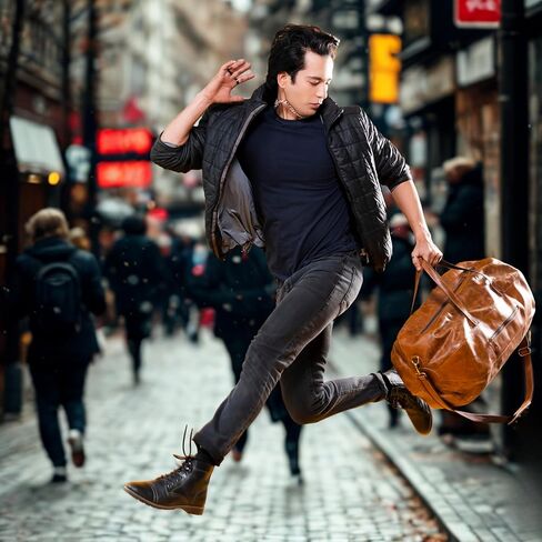 Handmade World Leather Duffle Gym Sports Bag For Men Women 'The GoalGear' Carry all Luggage Hold all Travel Overnighter Weekender Bag (With Strap) in Saudi Arabia