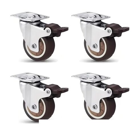 Universal Swivel Casters Heavy Duty Furniture Wheel Castor Silent Trolley Wheels with Brake 4Pcs(4pcs Fixed,1.0 Inch) in Kuwait