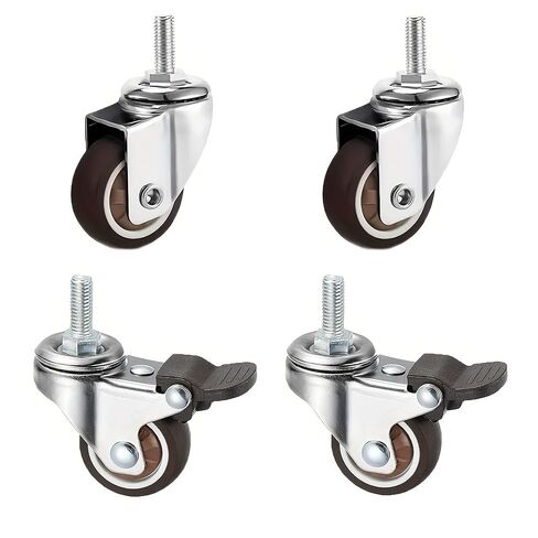 1/1.25/1.5/2 Inch Stem Caster Wheels Furniture Castor Screw Rod Swivel Cartwheels 4Pcs(2 Universal 2 Brake,1.25 inch) in Saudi Arabia