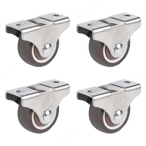 1inch Small Low Profile Soft Rubber Wheel Rolling Castor Mini Rigid Silent 4Pcs(4pcs) in Kuwait