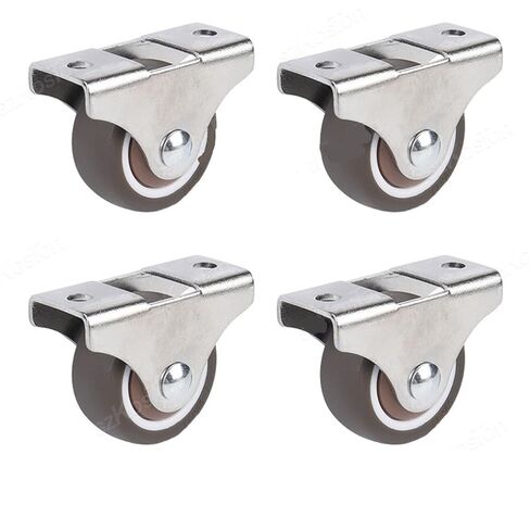1inch Small Low Profile Soft Rubber Wheel Rolling Castor Mini Rigid Silent 4Pcs(4pcs) in Kuwait