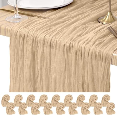 6 Pack Cheesecloth Table Runner Light Pink 10Ft Rustic Boho Gauze Table Runner Romantic Long Sheer Fabric Cheesecloth Table Runner for Wedding Festival Birthday Anniversary Dinner Outdoor Events in Saudi Arabia