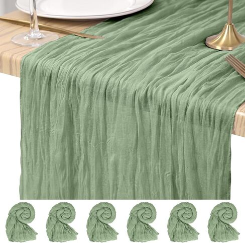 6 Pack Cheesecloth Table Runner Light Pink 10Ft Rustic Boho Gauze Table Runner Romantic Long Sheer Fabric Cheesecloth Table Runner for Wedding Festival Birthday Anniversary Dinner Outdoor Events in Saudi Arabia