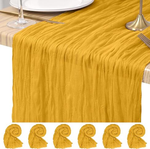 6 Pack Cheesecloth Table Runner Light Pink 10Ft Rustic Boho Gauze Table Runner Romantic Long Sheer Fabric Cheesecloth Table Runner for Wedding Festival Birthday Anniversary Dinner Outdoor Events in Saudi Arabia