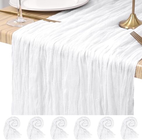 6 Pack Cheesecloth Table Runner Light Pink 10Ft Rustic Boho Gauze Table Runner Romantic Long Sheer Fabric Cheesecloth Table Runner for Wedding Festival Birthday Anniversary Dinner Outdoor Events in Saudi Arabia