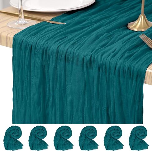 6 Pack Cheesecloth Table Runner Light Pink 10Ft Rustic Boho Gauze Table Runner Romantic Long Sheer Fabric Cheesecloth Table Runner for Wedding Festival Birthday Anniversary Dinner Outdoor Events in Saudi Arabia