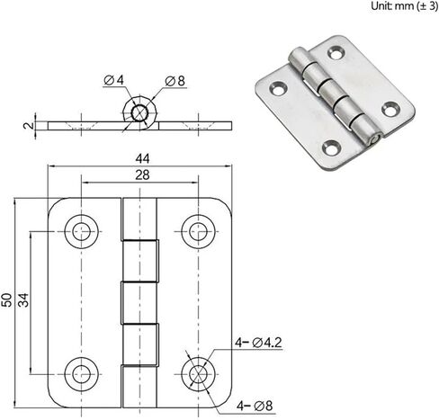 Industrial Equipment Cabinet Door 304 Stainless Steel Hinge Hardware 1Pcs in Kuwait