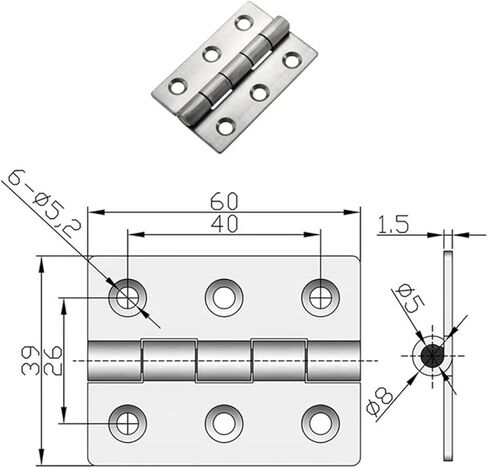 Industrial Equipment Electrical Cabinet Doors 304 Stainless Steel Hinges 1Pcs in Saudi Arabia