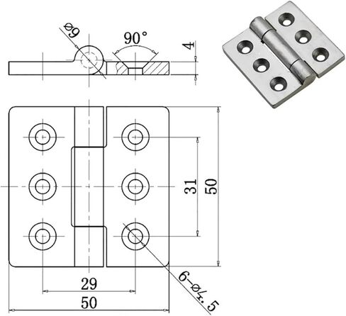 304 Stainless Steel Load-Bearing Hinge Industrial Motor Equipment Cabinets 1Pcs in Saudi Arabia