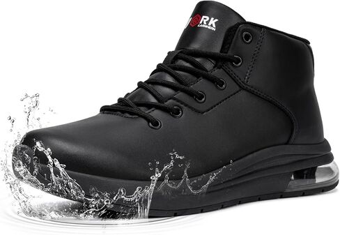 LARNMERN Non Slip Shoes For Men Waterproof Work Chef Shoes Catering Services Ankle Boots in Saudi Arabia