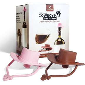 Pink Cowboy Hat Wine Stoppers Funny Silicone Bottle Stoppers Keep Wine Fresh Novelty Kitchen Gadgets and Cute Wine Accessories in Saudi Arabia