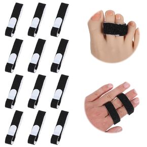 Buddy Tape Finger Straps, 12 Pcs Finger Buddy Straps with Liner, Hook and Loop Fingers Splint for Fingers Toe Support in Kuwait