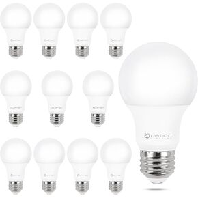 مصابيح VATION LIGHTING Dimmable A19 LED 3000K أبيض دافئ، ما يعادل 60 وات، كفاءة 9 وات، 800 لومن، قاعدة متوسطة E26، قائمة ETL/UL، 12 حزمة in Kuwait