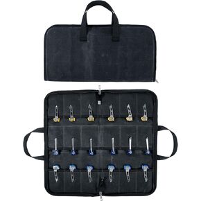 QEES Pocket Knife Roll Bag,Zipper Knife Display Case with 18 Slots,Waxed Canvas Folding knife Case,Pocket Knife Holder Storage for Collection,Knife Organizer for Tactical Camping EDC Mini Knife Roll in Saudi Arabia