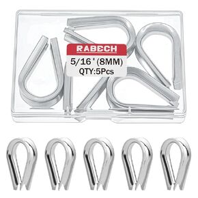 M8 5/16 Inch Wire Rope Thimble 5/16" Stainless Steel Thimbles for Wire Rope Cable Thimble Rigging (Pack of 5Pcs) in Kuwait
