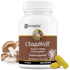 ChagaWell 500mg Chaga Mushroom Capsules - Focus, Mental Clarity, Immune Booster for Men and Women, Non-GMO & Gluten Free Supplement (60 Capsules) in Saudi Arabia