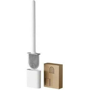 RV Essentials, RV Toilet Brush, Toilet Brush Silicone Won't Damage Toilets, Wall Mounted Toilet Brush White-Anti-Roll, Anti-Drip Design, Suitable for RV Travel Trailers and Campers, Camper Must Haves in Saudi Arabia