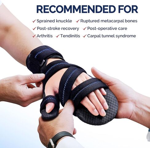 FEATOL Resting Hand Splint with Thumb Support for Men and Women, Adjustable Night Hand Brace Splint for Carpal Tunnel, Arthritis, Tendinitis, Stroke Recovery, Right Small/Medium in Saudi Arabia