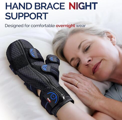 FEATOL Resting Hand Splint with Thumb Support for Men and Women, Adjustable Night Hand Brace Splint for Carpal Tunnel, Arthritis, Tendinitis, Stroke Recovery, Right Small/Medium in Saudi Arabia