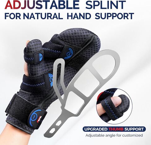 FEATOL Resting Hand Splint with Thumb Support for Men and Women, Adjustable Night Hand Brace Splint for Carpal Tunnel, Arthritis, Tendinitis, Stroke Recovery, Right Small/Medium in Saudi Arabia