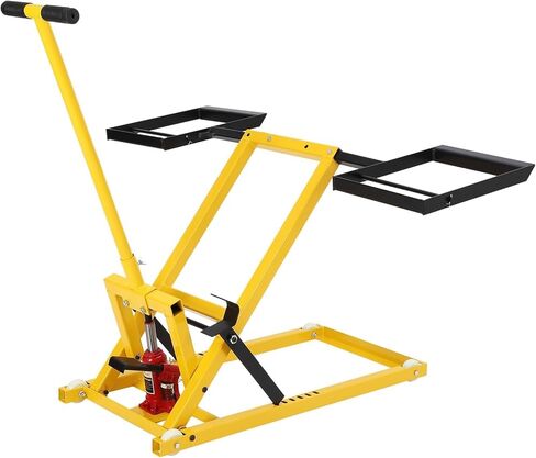 Lawn Mower Lift Jack, Heavy Duty Mowers Jack, 500 LBS Capacity, 26.5 Inch Telescopic Height Riding Lawn Mower Lift, Hydraulic Lawn Mower Lift for Riding Tractors and Zero Turn Lawn Mowers (Yellow) in Kuwait