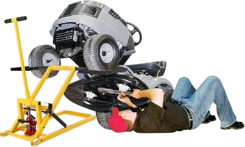 Lawn Mower Lift Jack, Heavy Duty Mowers Jack, 500 LBS Capacity, 26.5 Inch Telescopic Height Riding Lawn Mower Lift, Hydraulic Lawn Mower Lift for Riding Tractors and Zero Turn Lawn Mowers (Yellow) in Kuwait