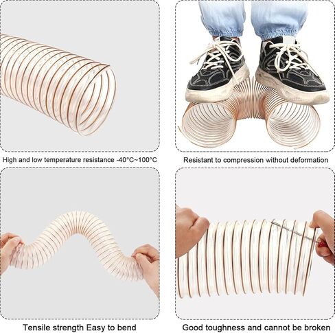 PVC tube steel wire reinforced tubing, Polyurethane Copper Plated Steel Wire Hose Transparent 1.5mm Wall Meter Multiple Sizes(Inner Diameter: 65Mm) in Saudi Arabia