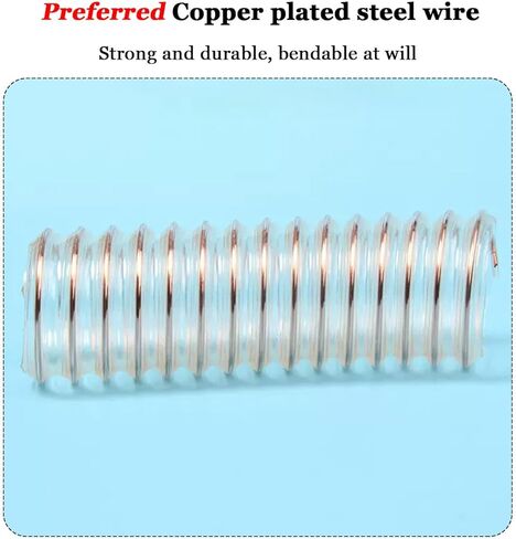 PVC tube steel wire reinforced tubing, Polyurethane Copper Plated Steel Wire Hose Transparent 1.5mm Wall Meter Multiple Sizes(Inner Diameter: 65Mm) in Saudi Arabia