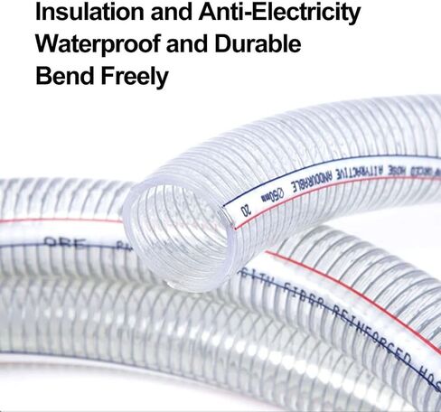PVC tube steel wire reinforced tubing, PVC Steel Wire Clear Reinforced Hose Tube 100mm/110mm x 5mm for Hydraulic Water Pump Tubing Pipe 1 Meter(110mm x 5mm) in Saudi Arabia