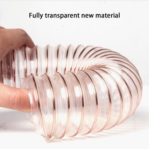 PVC tube steel wire reinforced tubing, Steel Wire Hose Copper-Plated PU Polyurethane Air Duct Multiple Sizes Wall Thickness 0.63mm Length 1 Meter(90X0.63 Mm) in Saudi Arabia