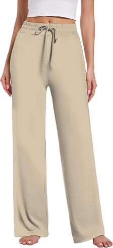 سراويل اليوغا النسائية واسعة الساق صالة بيجامة السراويل الرباط تجريب مريح الركض Sweatpants السراويل جيوب in Kuwait