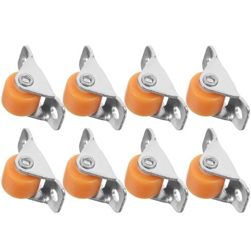 0.5 Inch Directional Fixed Caster Wheel Self Adhesive Tiny Low Profile 8Pcs(8pcs Brown) in Saudi Arabia