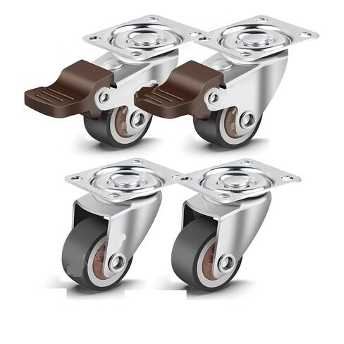 1-2 Inch Casters Rubber Small Caster Wheels No Noise Smooth Swivel Wheel 4Pcs(4pcs Movable,2 inch) in Saudi Arabia