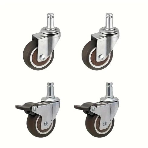 1 Inch Insert Rod Caster Wheels Universal 360 Degree Rotary Bar Castors 4Pcs(4 Brake) in Saudi Arabia