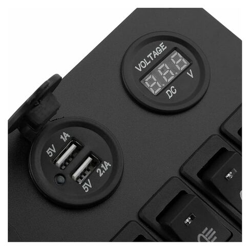 1PCS 6-Digit LED car Switch Panel 12V 24V Circuit Breaker Overload Protection Boat Rocker Switch Control Panel Set in Kuwait