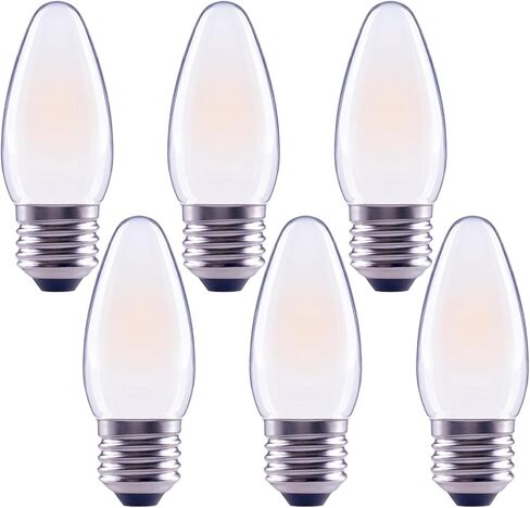 مصابيح شمعدان LED مكافئة 40 وات، مصابيح LED قابلة للتعتيم، 4 وات E12 قاعدة 2700 ك، مصابيح إضاءة ثريا بيضاء دافئة ناعمة B11 لمروحة السقف، مصابيح شموع مزخرفة، 12 حزمة in Saudi Arabia