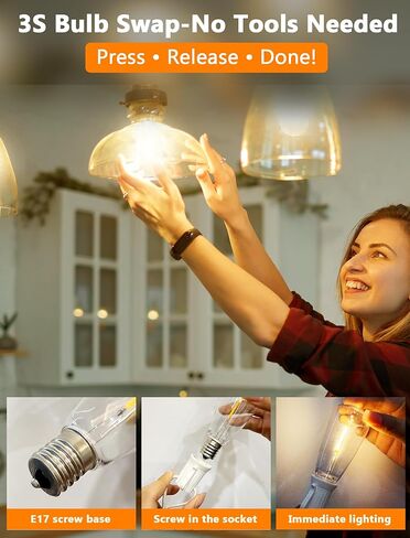 25 Pack ST40 Vintage LED Edison Bulbs, Shatterproof 0.6W Energy Efficient E17 LED Replacement Bulbs for Outdoor String Lights, E17/C9 Intermediate Base Bulb Waterproof, Warm White 2700K in Saudi Arabia
