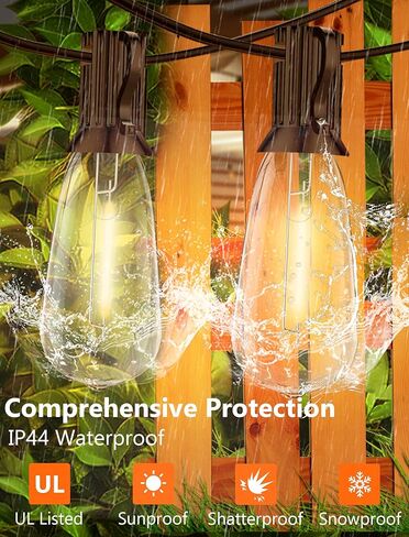 25 Pack ST40 Vintage LED Edison Bulbs, Shatterproof 0.6W Energy Efficient E17 LED Replacement Bulbs for Outdoor String Lights, E17/C9 Intermediate Base Bulb Waterproof, Warm White 2700K in Saudi Arabia