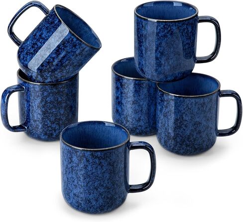 vancasso Porcelain Coffee Mugs Set, 12 oz Ceramic Coffee Cups for Latte Hot Tea Cappuccino Cocoa Milk Cups Set of 6, Dishwasher & Microwave Safe, White in Kuwait
