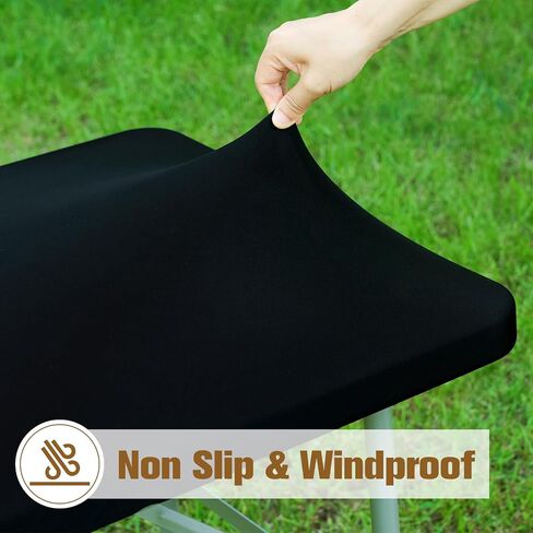 Fitted Rectangle Tablecloth 24 x 48 Inch Elastic Table Cloth for 4ft Table, Stretch Spandex Table Cover Black Washable Polyester Table Top Cap Cover for Dining Picnic Camping Indoor and Outdoor in Saudi Arabia
