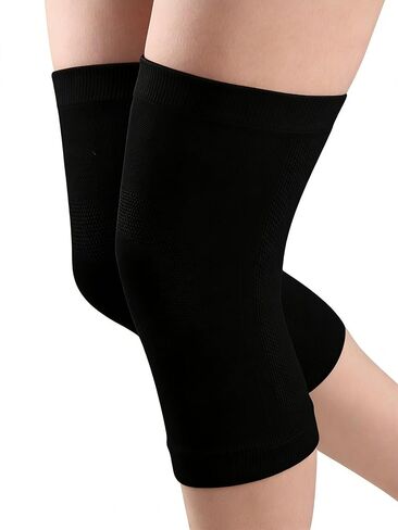 1 Pair Knee Compression Sleeves for Women & Men, Lightweight Thin Knee Sleeves for Knee Pain Relief, Knee Warmers Knee Brace Undersleeve Dancer Knee Pads, Knee Brace for Women Daily Use, Vendas Para Rodillas (Black, Large) in Saudi Arabia