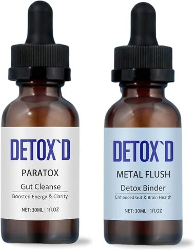 Detox’d Paratox Gut Cleanse & Detox - Herbal Liquid Drops with Black Walnut, Wormwood, Clove & Oregano for Digestive Balance, Energy Boost & Immune Support(1pc) in Saudi Arabia