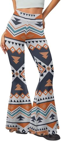 Bell-Bottom Long Pants Loose-Fit Long Yoga Pants Bohemian Style 70s Hippie Casual Fashion in Saudi Arabia