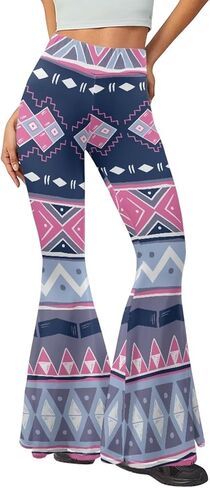 Bell-Bottom Long Pants Loose-Fit Long Yoga Pants Bohemian Style 70s Hippie Casual Fashion in Saudi Arabia