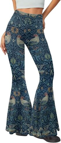 Bell-Bottom Long Pants Loose-Fit Long Yoga Pants Bohemian Style 70s Hippie Casual Fashion in Saudi Arabia