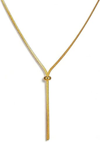 Lariat Necklace For Women, Long Layered Y-Shaped Chain Adjustable Fashion Dainty Drop Simple Necklaces For Women Gift With Box in Saudi Arabia