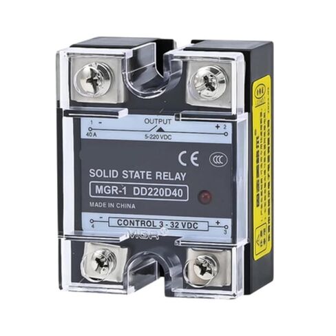 1 قطعة 40A مرحلة واحدة تتابع الحالة الصلبة تحميل الجهد 24-220VDC التحكم الجهد 3-32VDC SSR MGR-1 DD220D40 in Kuwait