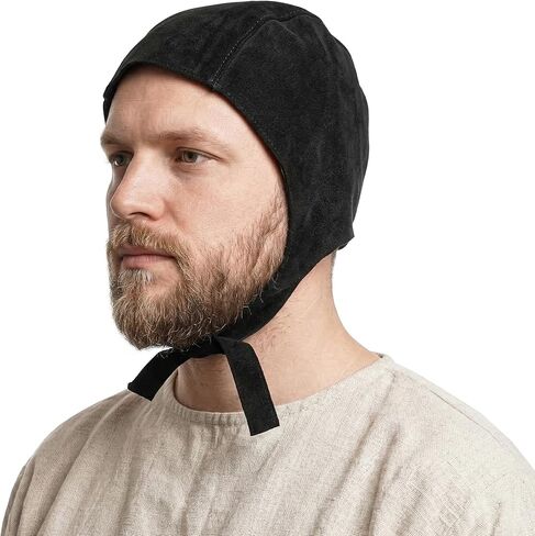 Handcrafted Genuine Leather Peasant’s Cap – Medieval Hood | Renaissance, LARP & Viking Costume Accessory in Saudi Arabia