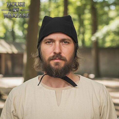 Handcrafted Genuine Leather Peasant’s Cap – Medieval Hood | Renaissance, LARP & Viking Costume Accessory in Saudi Arabia